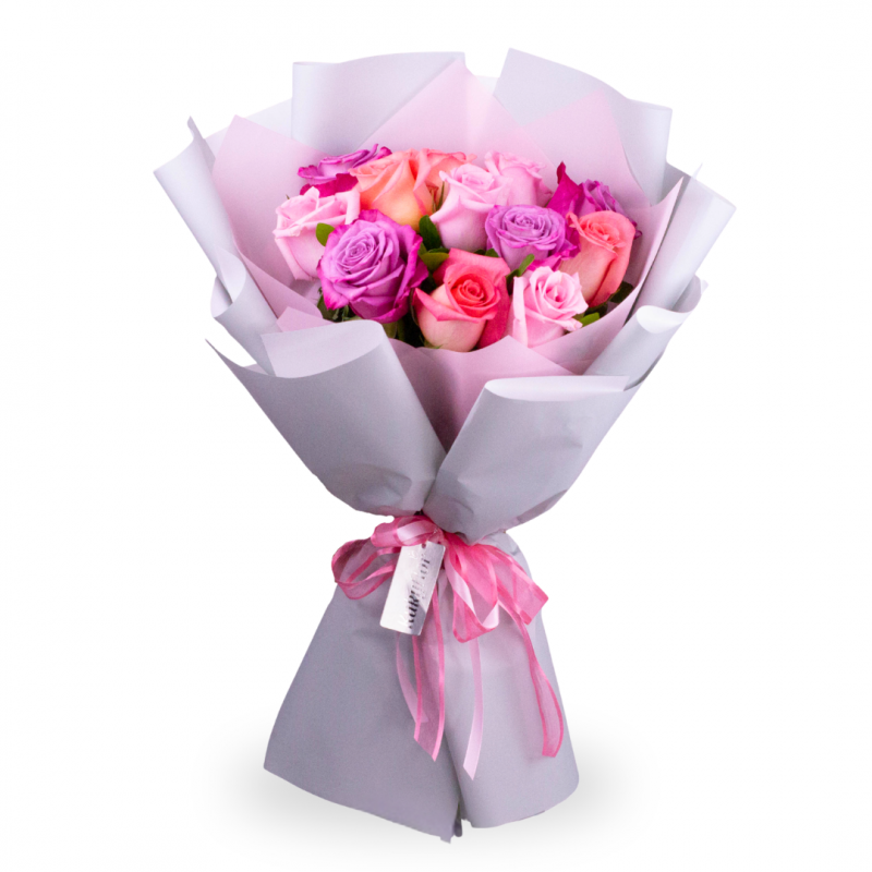 Envoltura gris con rosado