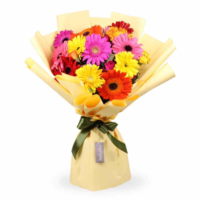 Naomi Ramo de 12 Gerberas y Minirosas