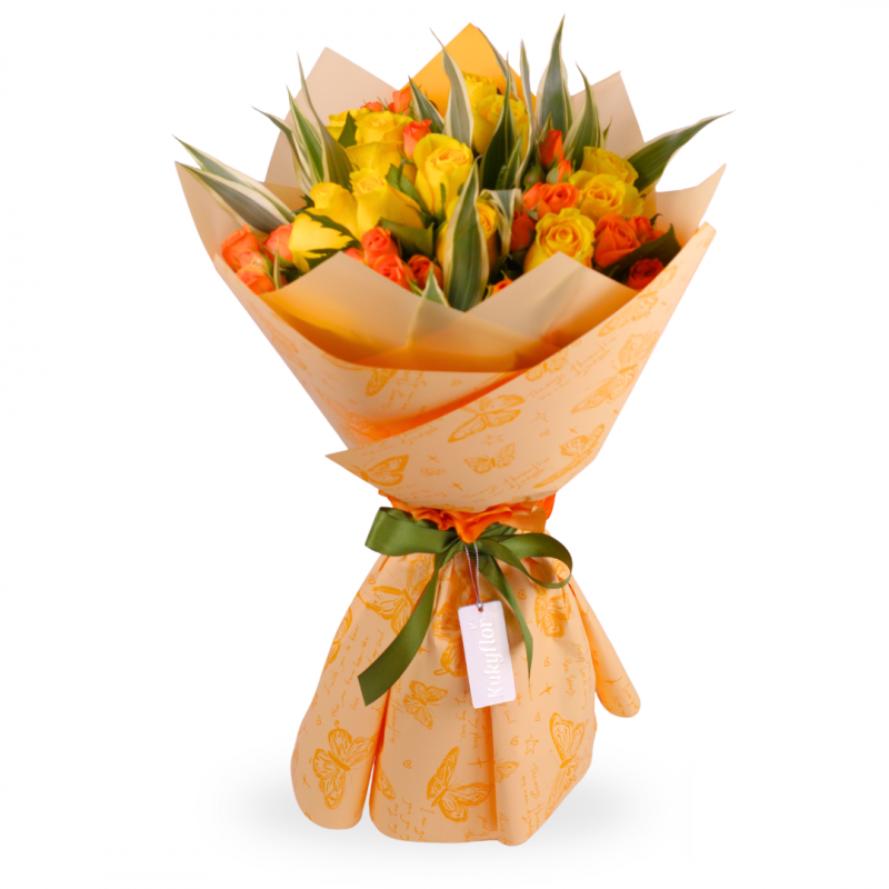 Ramo de 12 Rosas y Minirosas