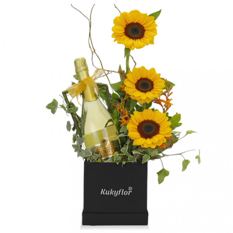 Box de Girasoles con Espumante Giulietta D