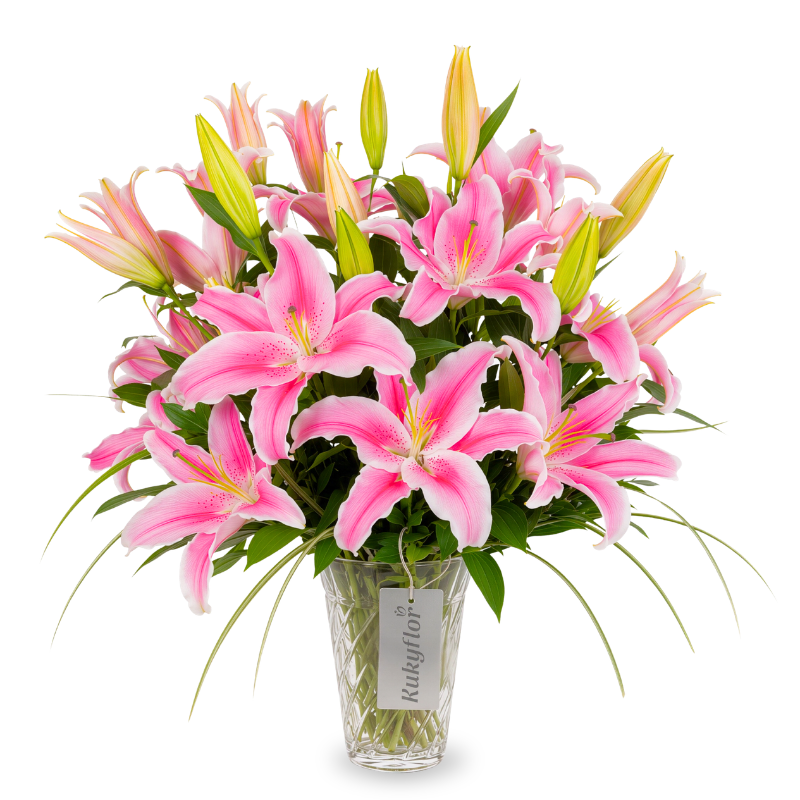 Arrangement of 10 Scented Lilies in a vase