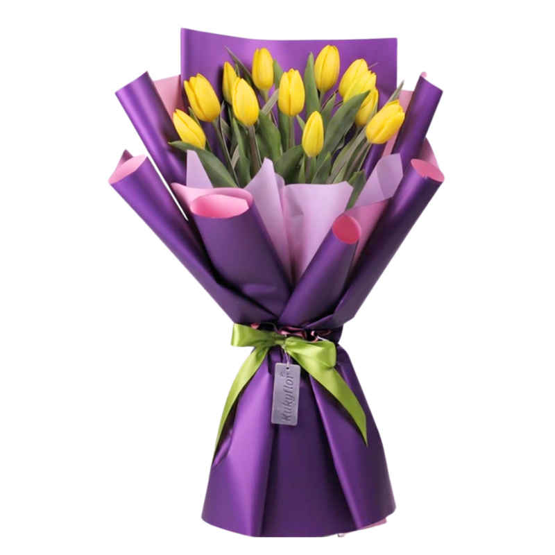 Ramo con 10 Tulipanes Amarillos