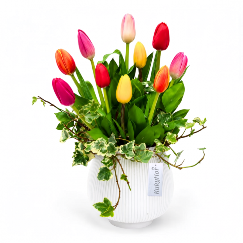 Arreglo de 10 Tulipanes Multicolor