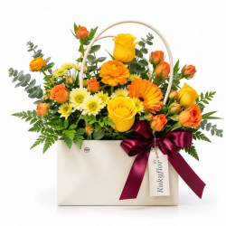 Cartera de Rosas minirosas y ranúnculos