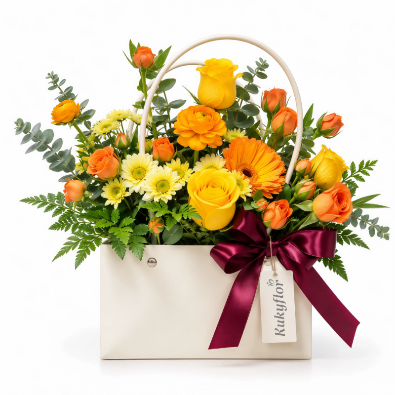 Cartera de Rosas minirosas y ranúnculos