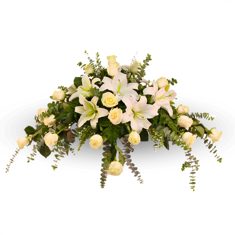Manto fúnebre de Rosas y Lirios blancos D