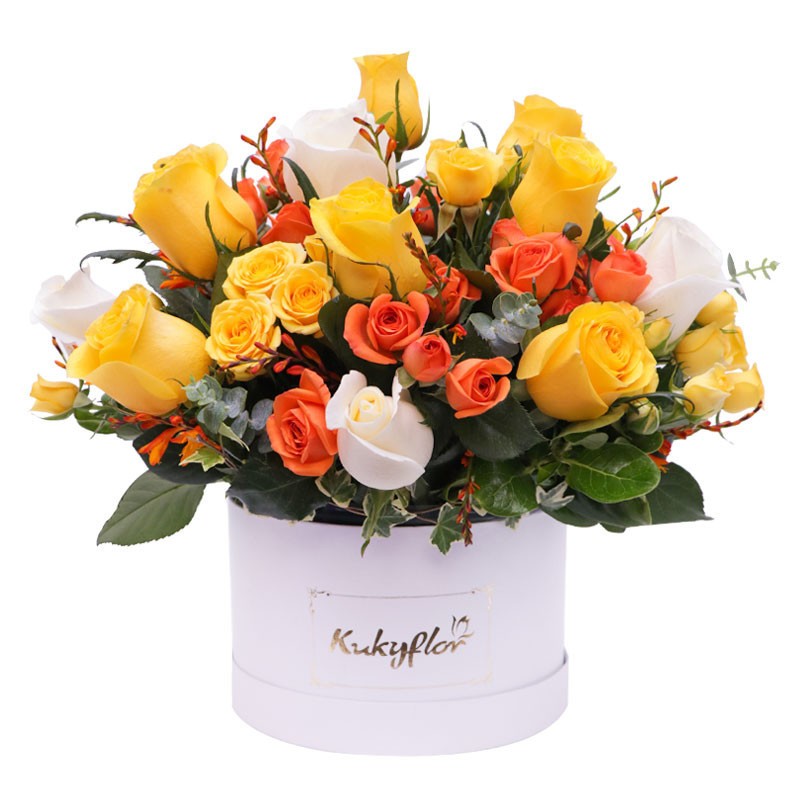 Sombrerera rosas y Mini rosas dos colores