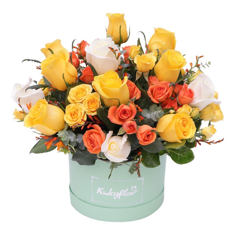 Sombrerera rosas y Mini rosas dos colores