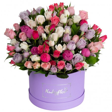 Low box with mini pastel roses