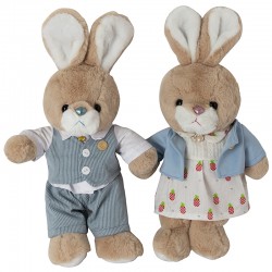 Rabbit plush elegant couple
