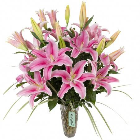 Arrangement of 10 Scented Lilies in a vase