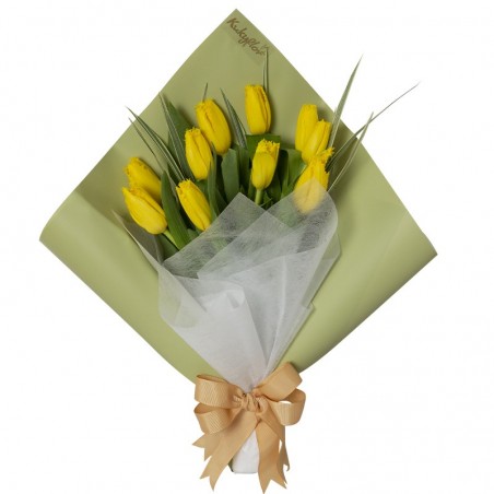 Bouquet of 10 tulips Yellow Fabio