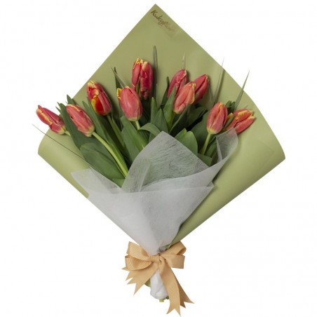 Bouquet 10 tulips Dee Jay Parrot