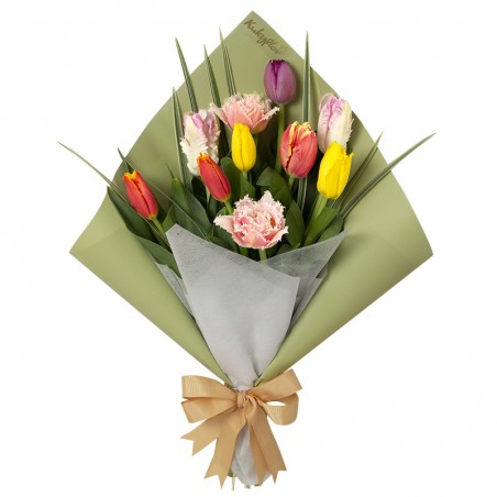 Bouquet with 10 Assorted Fringed Tulips