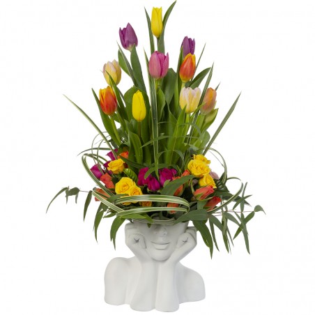 Artistic tulip arrangement