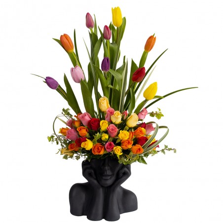 Artistic tulip arrangement