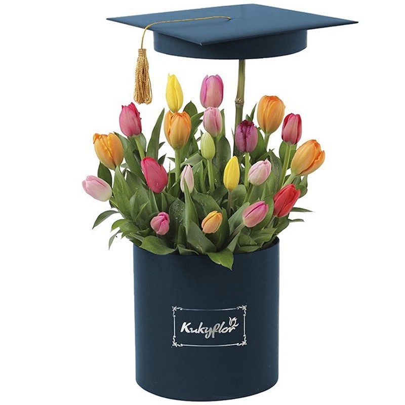 20 Box Top Graduation Tulips