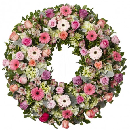 Corona de Rosas y Gerberas
