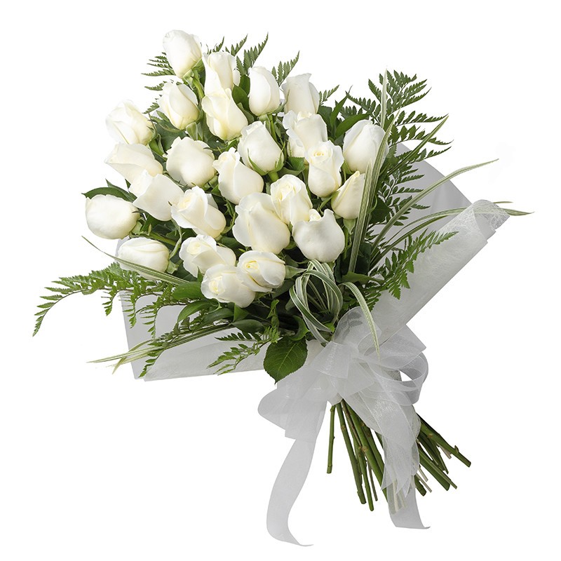 Premium bouquet of 24 white roses