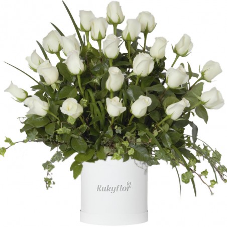 24 Rosas Blancas Box Top