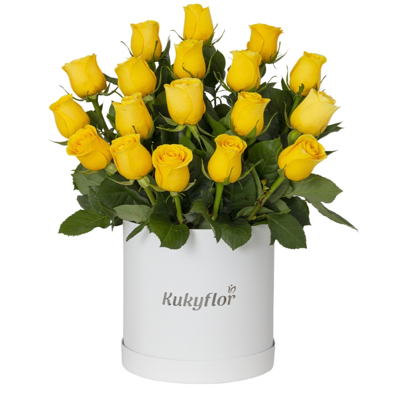 Hatbox of 18 roses