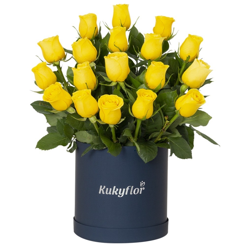 Hatbox of 18 roses