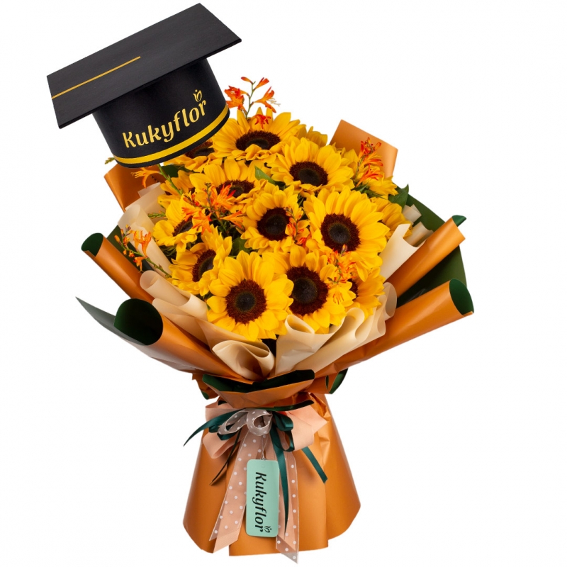 Bouquet of 15 sunflowers Graduation