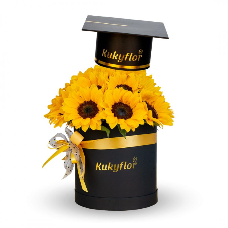 20 Sunflowers Graduation Box Top