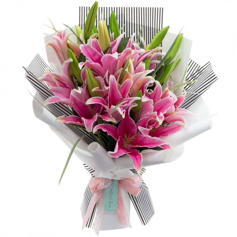 Bouquet of 10 Perfumed Lilies