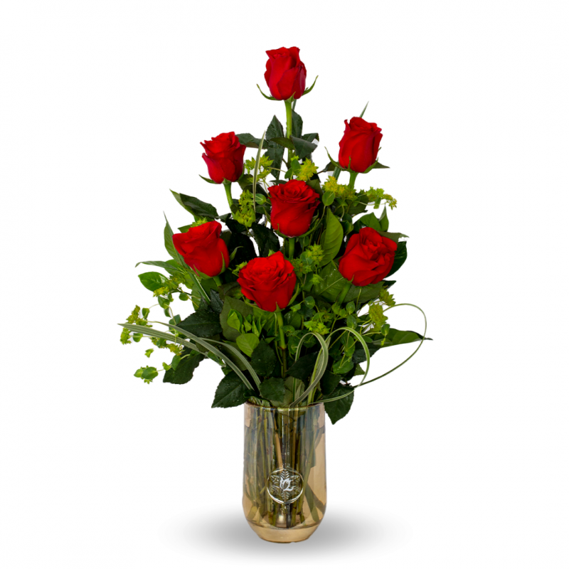 Arrangement of 7 red roses