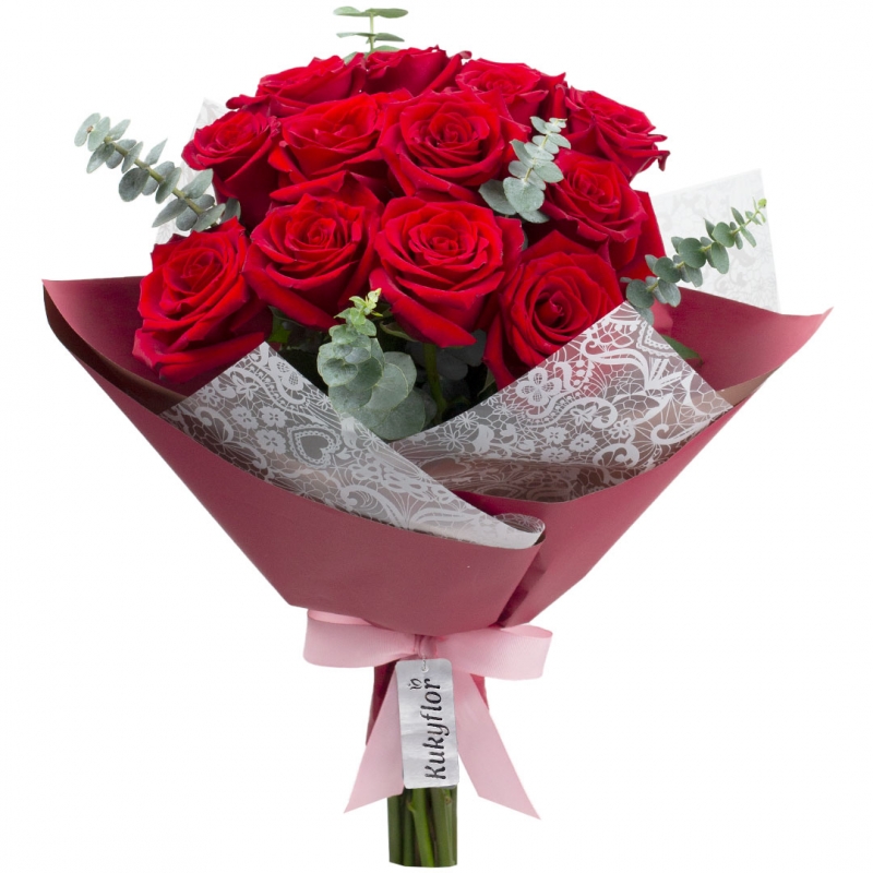 Motina - Bouquet of 12 Red Roses
