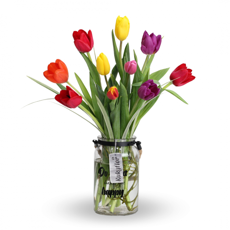 Èrì - Florero de 10 Tulipanes Multicolor