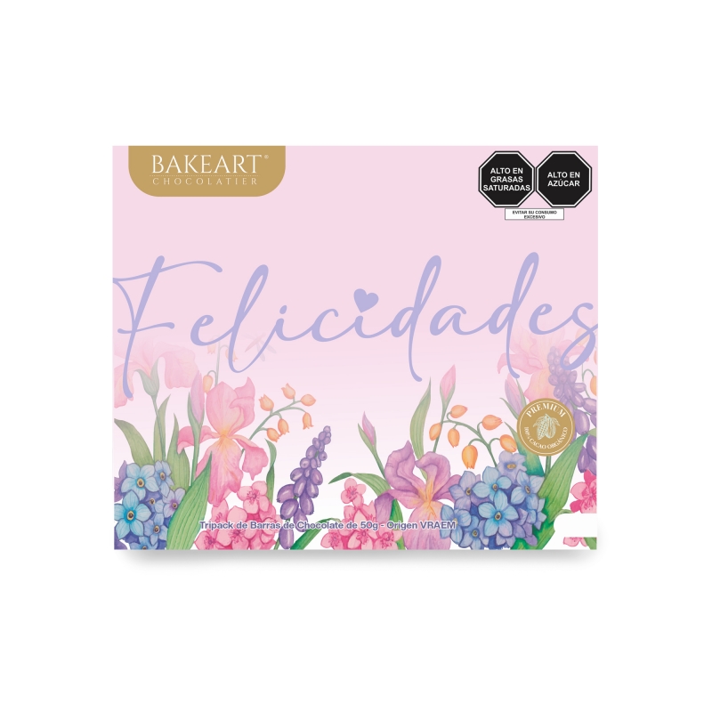 Chocolate Tri-pack Bakeart por san valentín felicidades