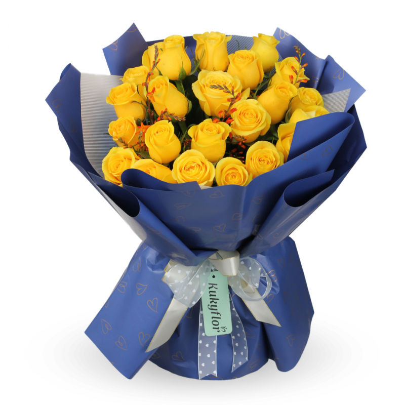 Bouquet of 24 Yellow Roses