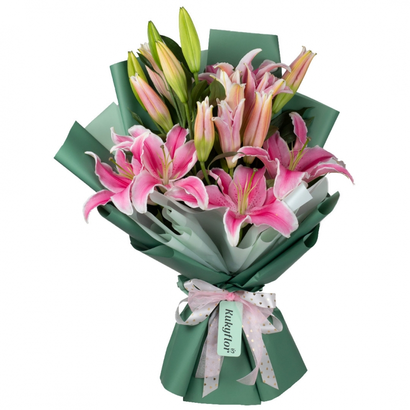 Bouquet of 5 Perfumed Lilies D