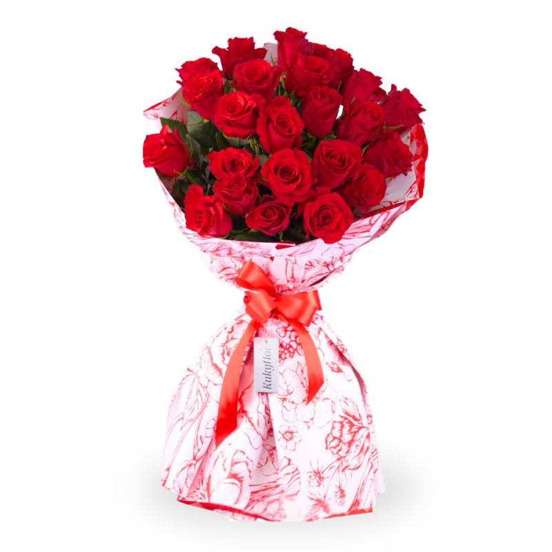 Bouquet of 24 red roses