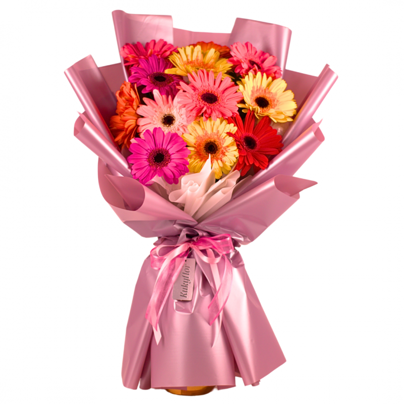 Ramo de 12 Gerberas Multicolor-D