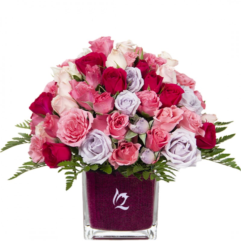 Bucket of mini roses-D