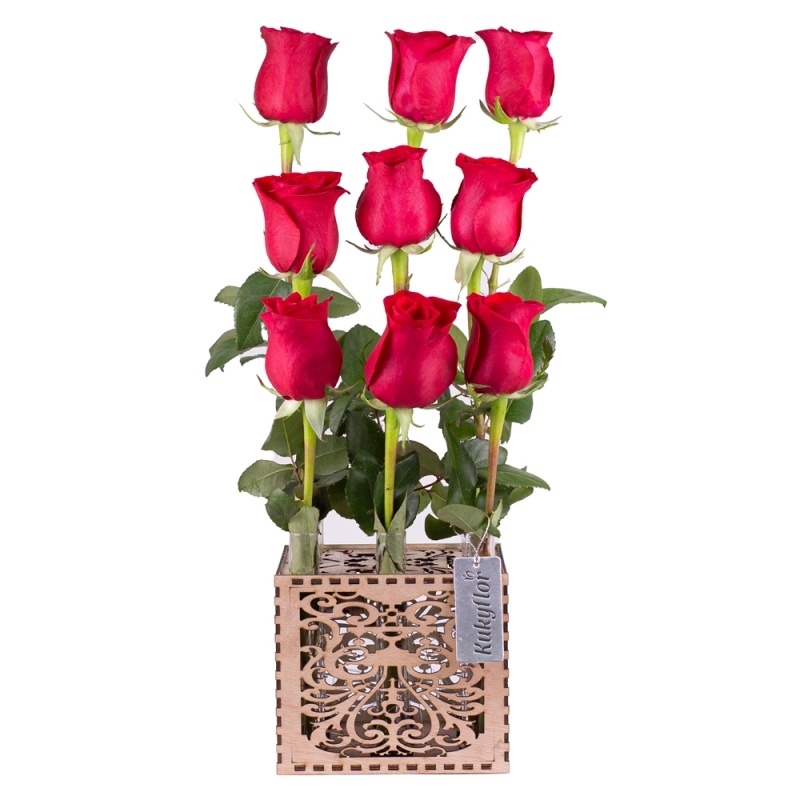 Arrangement of 9 red roses