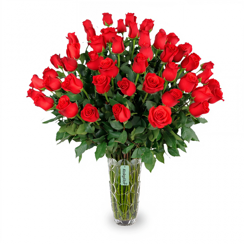 Florero de 50 Rosas