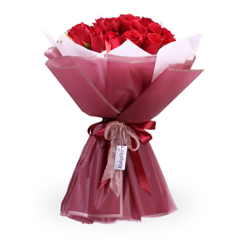 Ada Ramo buchón de 30 Rosas Rojas