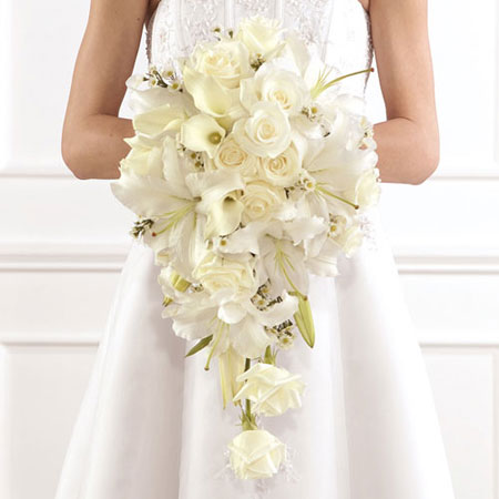 Bouquet de novia, rosas blancas