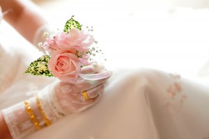 Romantic Rose in bride's hand