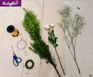 Materiales para la Vincha de Flores